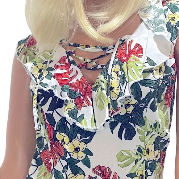 #14 NWOT IBISS Brand Tropical Splitlevel Dress Size Small - Picture 4 of 11